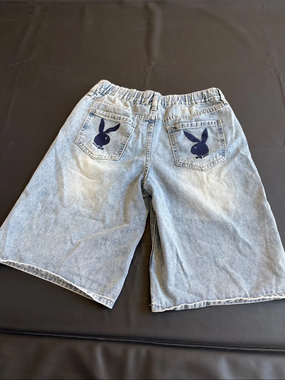 Playboy Y2K Denim Long Shorts Logo Graphic Size 7